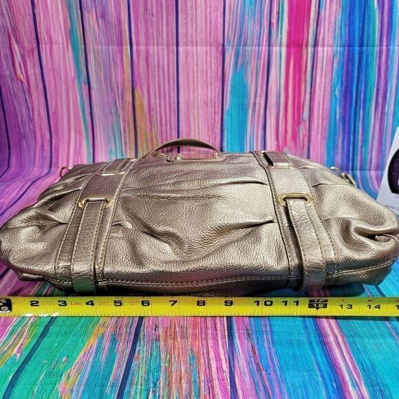 Michael Kors Rouched Gansevoort Bronze and Gold Tote or Large Hand Bag - Picture 8 of 16